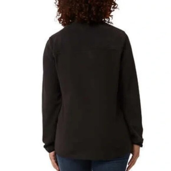 32 DEGREES Heat Pullover Midweight Snap Arctic Fleece Black Women's - Picture 3 of 14